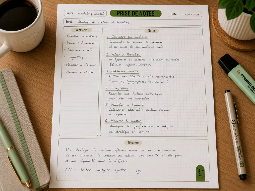 Exemple Prise de note cours FR